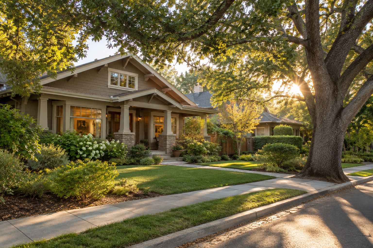 A quiet Peninsula area residential street, illustrative